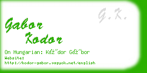 gabor kodor business card